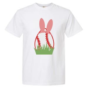 Easter Bunny Ears Baseball Player Coach Fan Lover Ball Gift Garment-Dyed Heavyweight T-Shirt