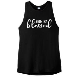 Eggstra Blessed Easter Holiday Ladies PosiCharge Tri-Blend Wicking Tank