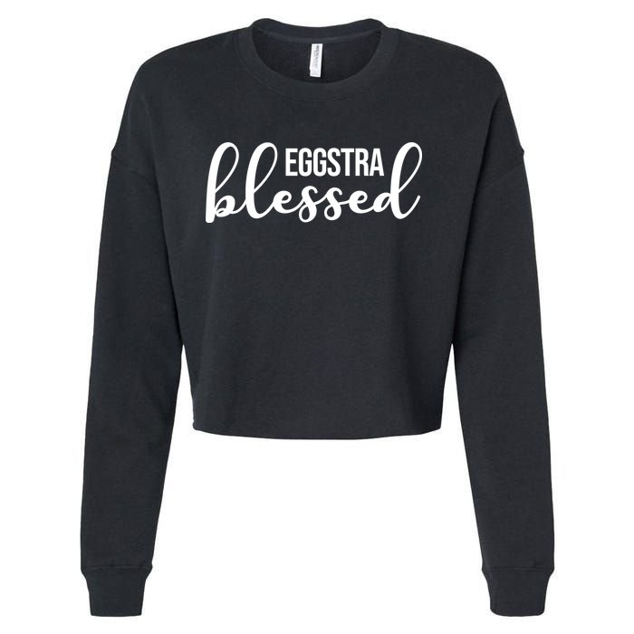 Eggstra Blessed Easter Holiday Cropped Pullover Crew