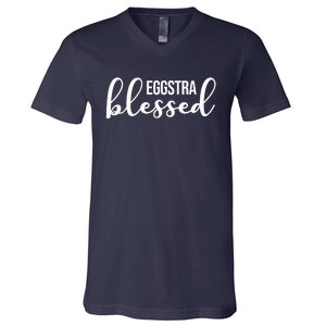 Eggstra Blessed Easter Holiday V-Neck T-Shirt