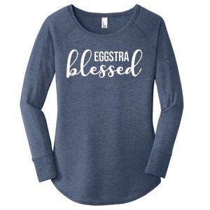 Eggstra Blessed Easter Holiday Women's Perfect Tri Tunic Long Sleeve Shirt