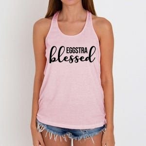 Eggstra Blessed Easter Holiday Women's Knotted Racerback Tank