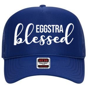 Eggstra Blessed Easter Holiday High Crown Mesh Back Trucker Hat