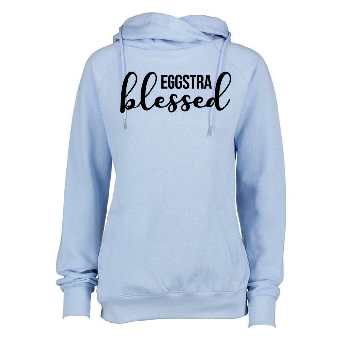 Eggstra Blessed Easter Holiday Womens Funnel Neck Pullover Hood