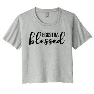 Eggstra Blessed Easter Holiday Women's Crop Top Tee