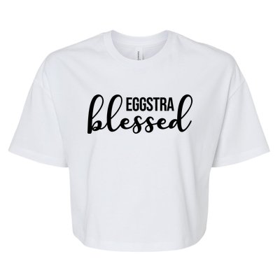 Eggstra Blessed Easter Holiday Bella+Canvas Jersey Crop Tee