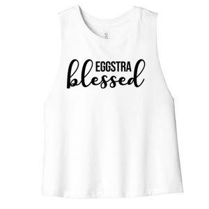 Eggstra Blessed Easter Holiday Women's Racerback Cropped Tank