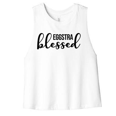 Eggstra Blessed Easter Holiday Women's Racerback Cropped Tank