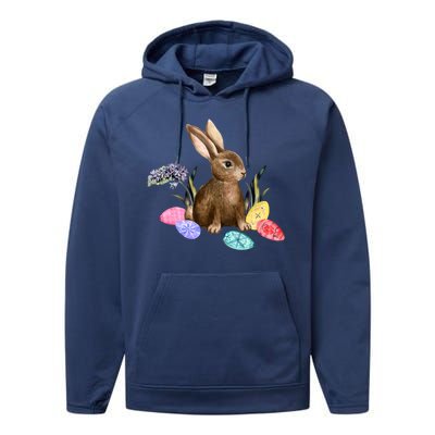 Easter Bunny Egg Spring Holiday Cute Performance Fleece Hoodie