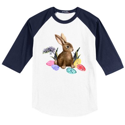 Easter Bunny Egg Spring Holiday Cute Baseball Sleeve Shirt