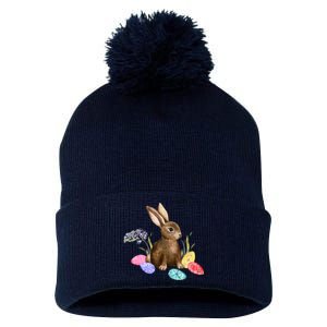 Easter Bunny Egg Spring Holiday Cute Pom Pom 12in Knit Beanie