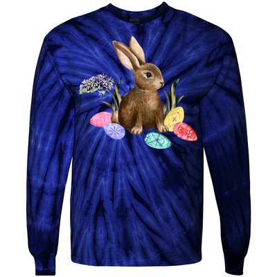 Easter Bunny Egg Spring Holiday Cute Tie-Dye Long Sleeve Shirt