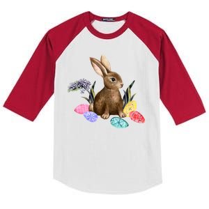 Easter Bunny Egg Spring Holiday Cute Kids Colorblock Raglan Jersey