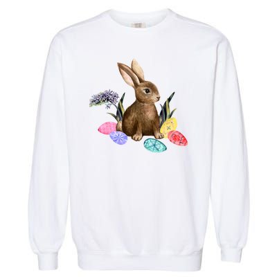 Easter Bunny Egg Spring Holiday Cute Garment-Dyed Sweatshirt