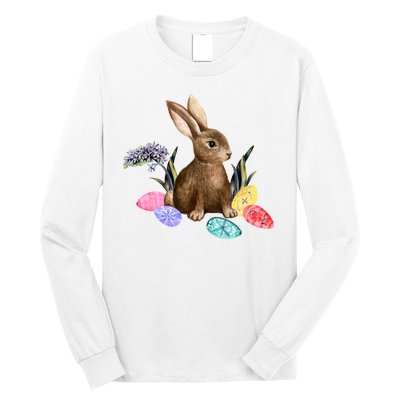 Easter Bunny Egg Spring Holiday Cute Long Sleeve Shirt