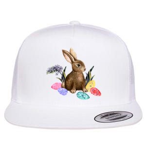 Easter Bunny Egg Spring Holiday Cute Flat Bill Trucker Hat