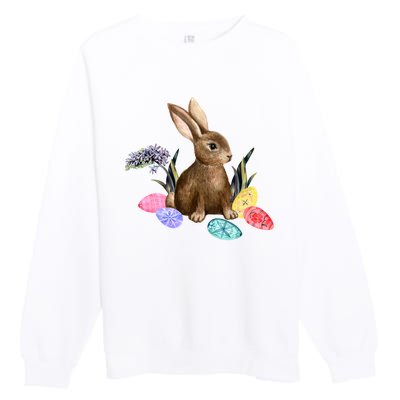 Easter Bunny Egg Spring Holiday Cute Premium Crewneck Sweatshirt