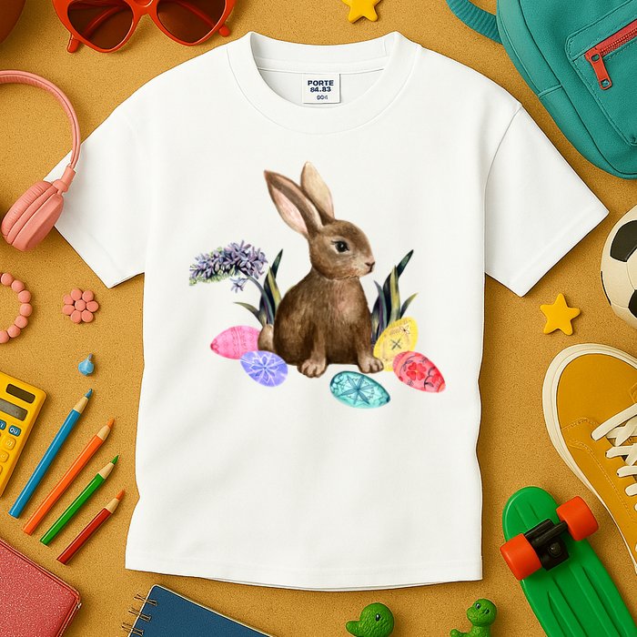 Easter Bunny Egg Spring Holiday Cute Kids T-Shirt