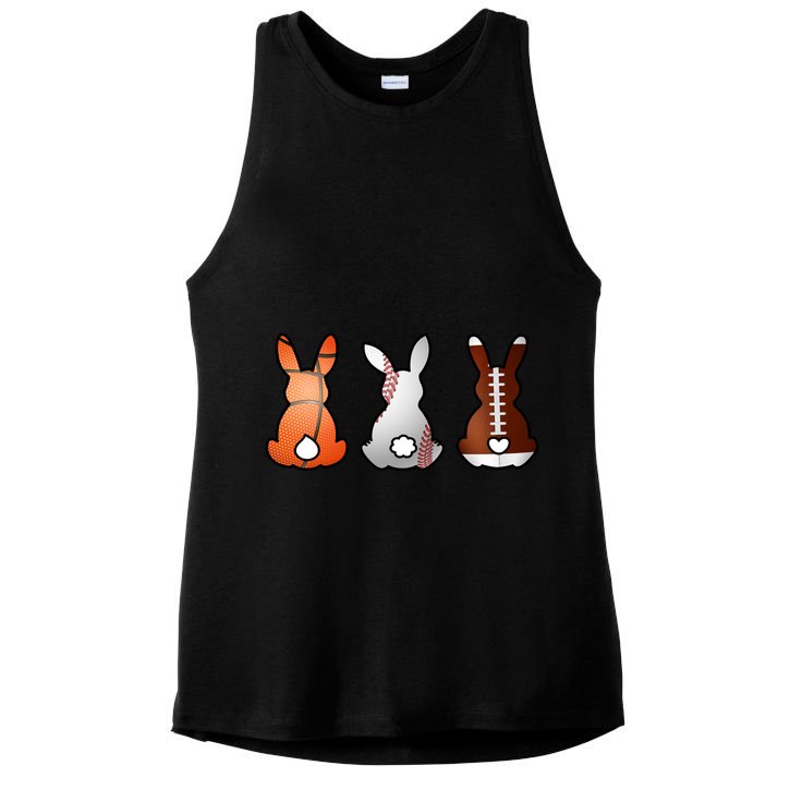 Easter Bunny Football Basketball Baseball Sports Fan Ladies PosiCharge Tri-Blend Wicking Tank