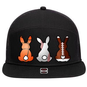 Easter Bunny Football Basketball Baseball Sports Fan 7 Panel Mesh Trucker Snapback Hat