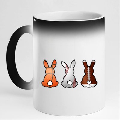 Easter Bunny Football Basketball Baseball Sports Fan 11oz Black Color Changing Mug