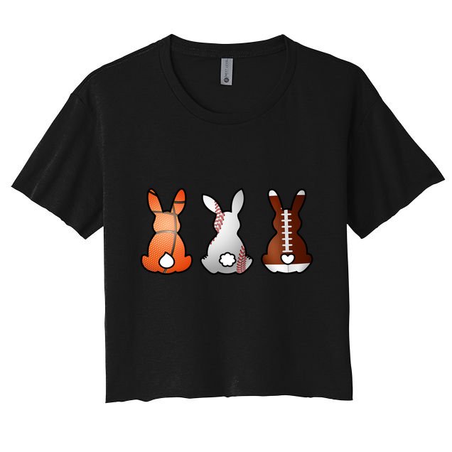 Easter Bunny Football Basketball Baseball Sports Fan Crop Top