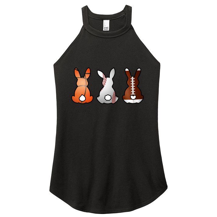 Easter Bunny Football Basketball Baseball Sports Fan Women's Perfect Tri Rocker Tank