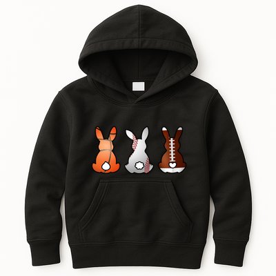 Easter Bunny Football Basketball Baseball Sports Fan Kids Hoodie
