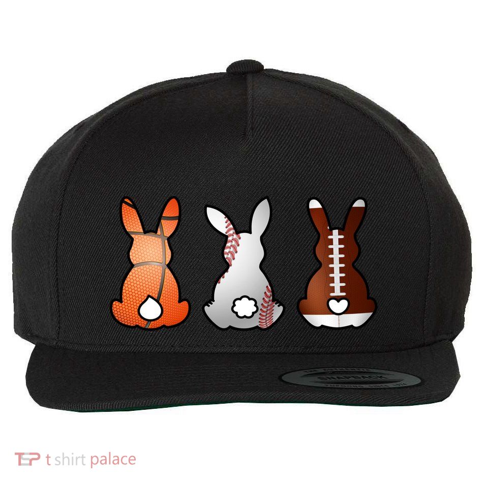 Easter Bunny Football Basketball Baseball Sports Fan Wool Snapback Cap
