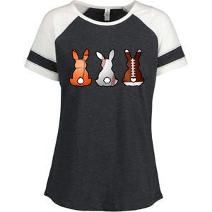 Easter Bunny Football Basketball Baseball Sports Fan Enza Ladies Jersey Colorblock Tee