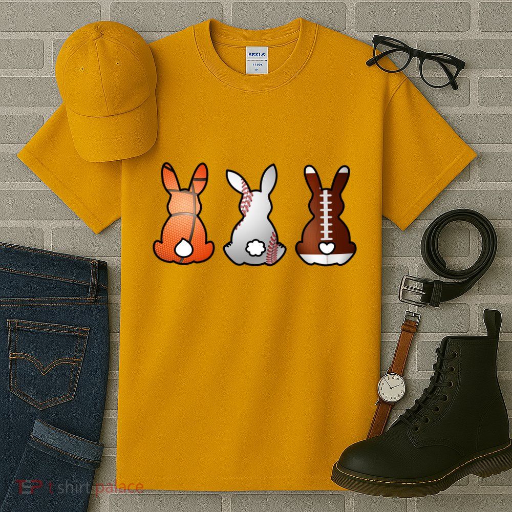 Easter Bunny Football Basketball Baseball Sports Fan Tall T-Shirt