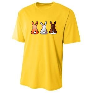 Easter Bunny Football Basketball Baseball Sports Fan Youth Performance Sprint T-Shirt