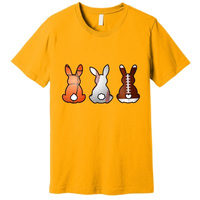Easter Bunny Football Basketball Baseball Sports Fan Premium T-Shirt