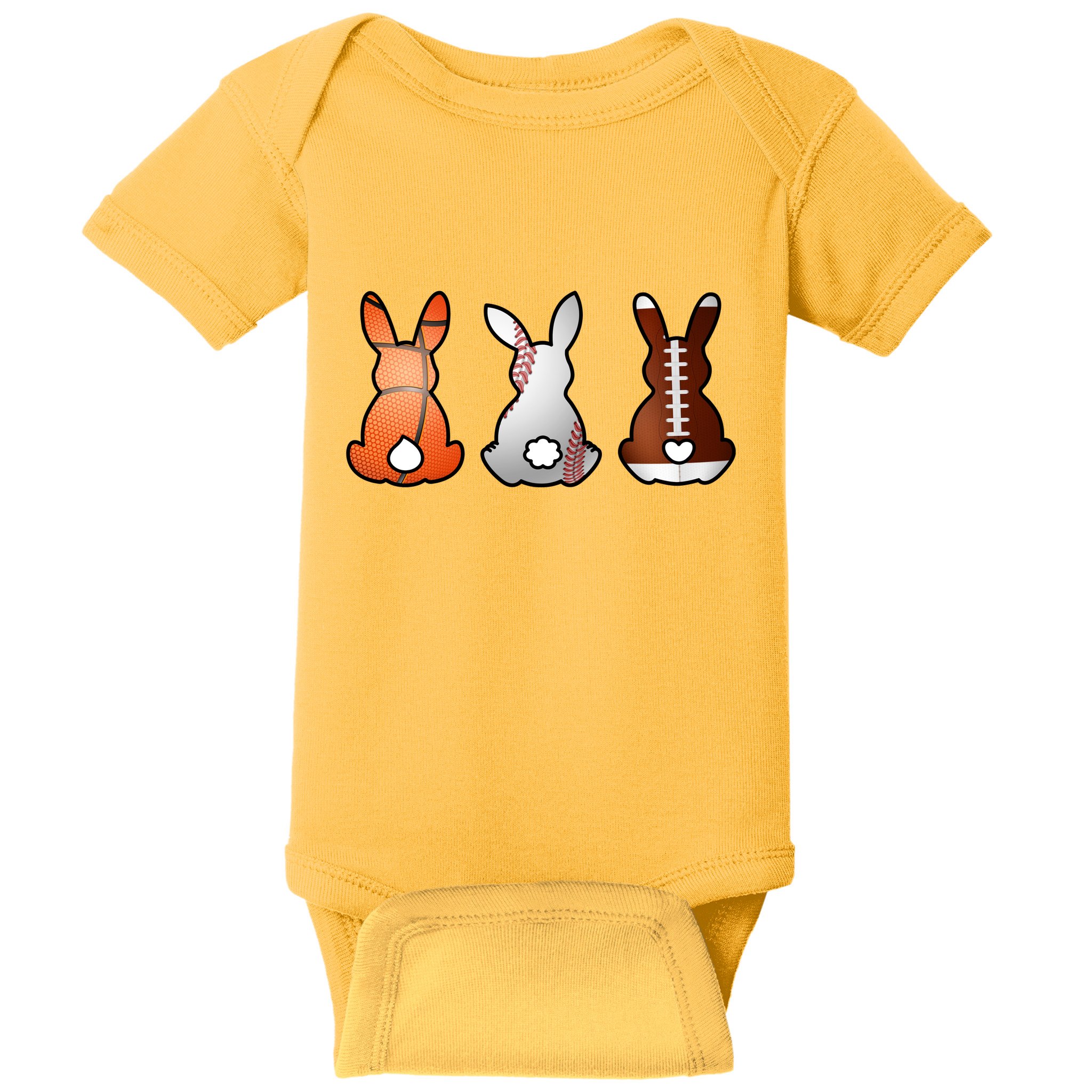 Easter Bunny Football Basketball Baseball Sports Fan Baby Bodysuit