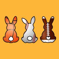 Easter Bunny Football Basketball Baseball Sports Fan Baby Bodysuit