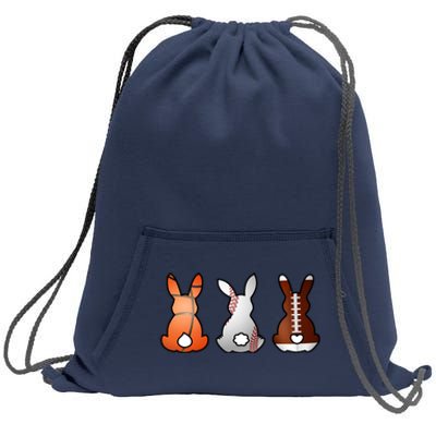 Easter Bunny Football Basketball Baseball Sports Fan Sweatshirt Cinch Pack Bag