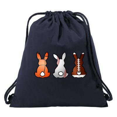 Easter Bunny Football Basketball Baseball Sports Fan Drawstring Bag