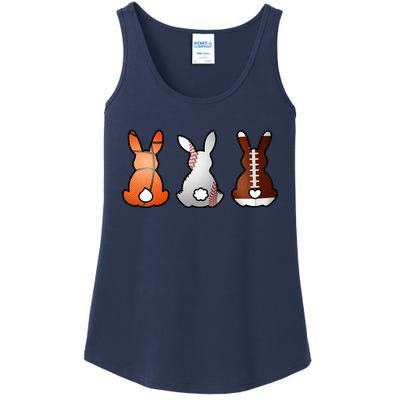 Easter Bunny Football Basketball Baseball Sports Fan Ladies Essential Tank