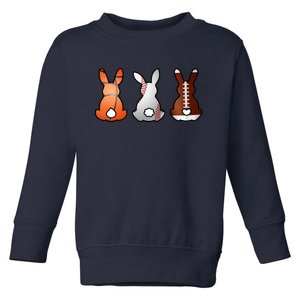 Easter Bunny Football Basketball Baseball Sports Fan Toddler Sweatshirt