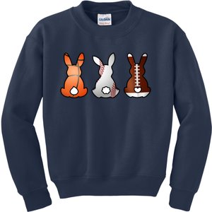 Easter Bunny Football Basketball Baseball Sports Fan Kids Sweatshirt