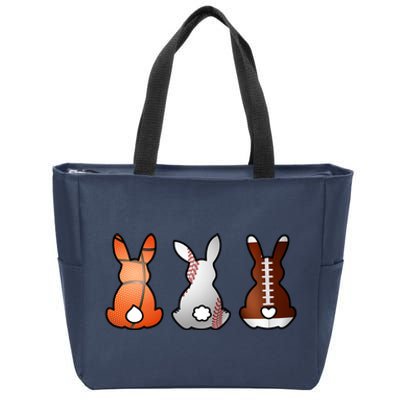 Easter Bunny Football Basketball Baseball Sports Fan Zip Tote Bag