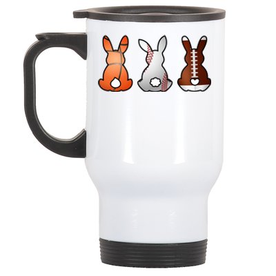 Easter Bunny Football Basketball Baseball Sports Fan Stainless Steel Travel Mug