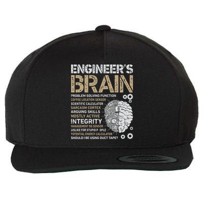 Engineers Brain Funny Process Engineer Men Engineering Gift Wool Snapback Cap