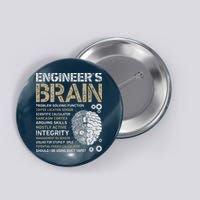 Engineers Brain Funny Process Engineer Men Engineering Gift Button