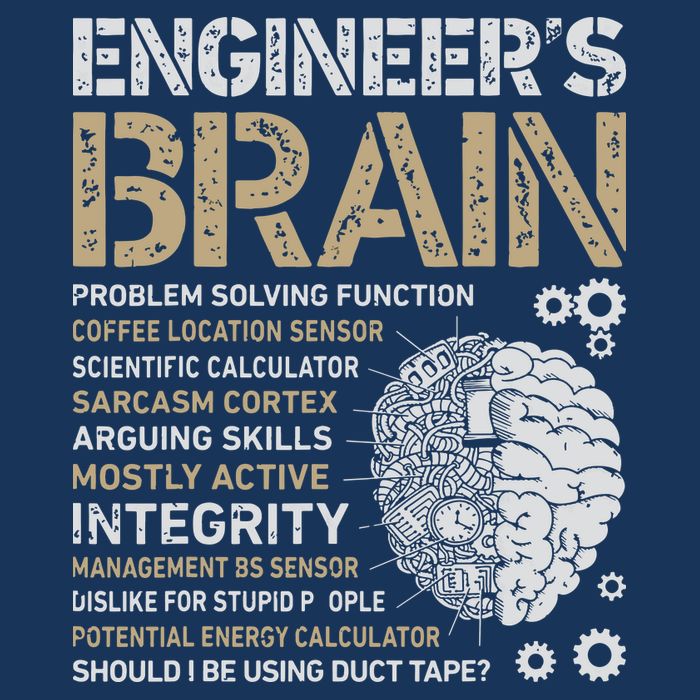 Engineers Brain Funny Process Engineer Men Engineering Gift Button