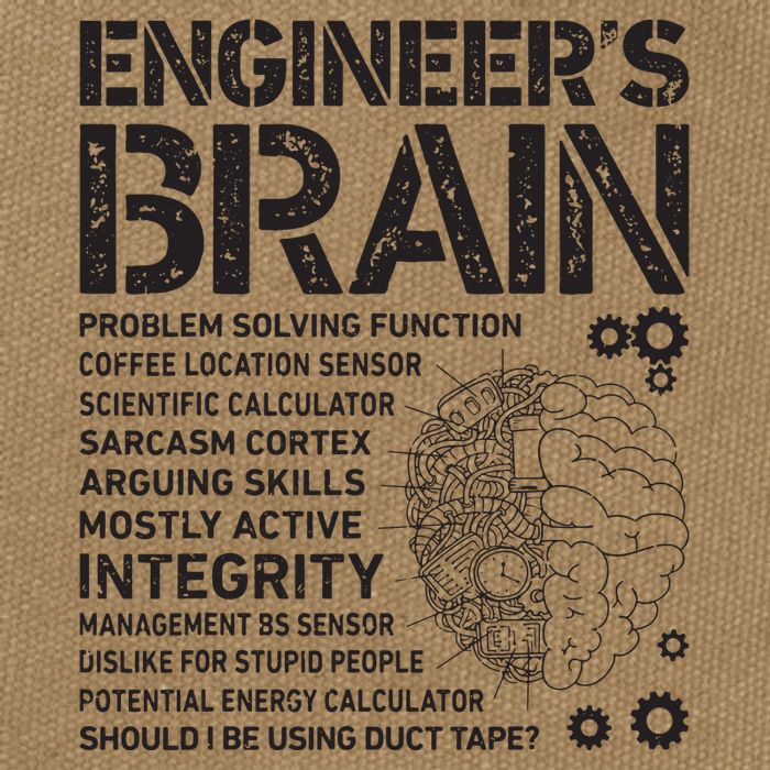 Engineers Brain Funny Process Engineer Men Engineering Gift Cotton Canvas Backpack