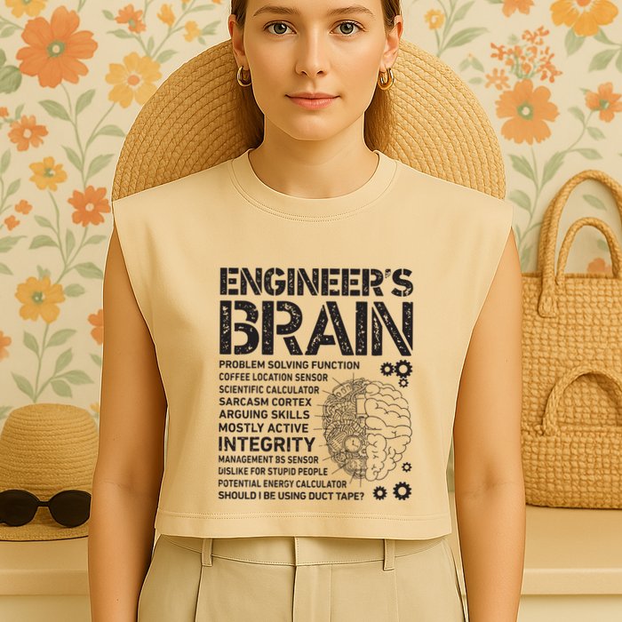 Engineers Brain Funny Process Engineer Men Engineering Gift Garment-Dyed Women's Muscle Tee