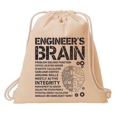 Engineers Brain Funny Process Engineer Men Engineering Gift Drawstring Bag