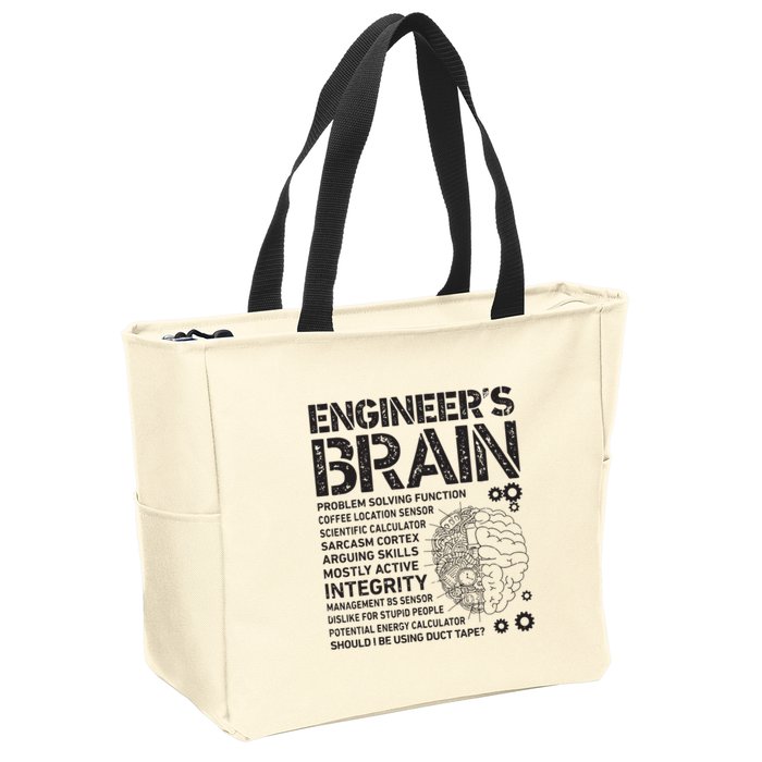 Engineers Brain Funny Process Engineer Men Engineering Gift Zip Tote Bag