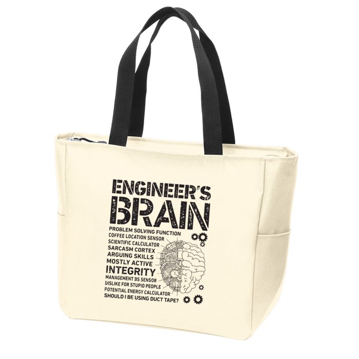 Engineers Brain Funny Process Engineer Men Engineering Gift Zip Tote Bag